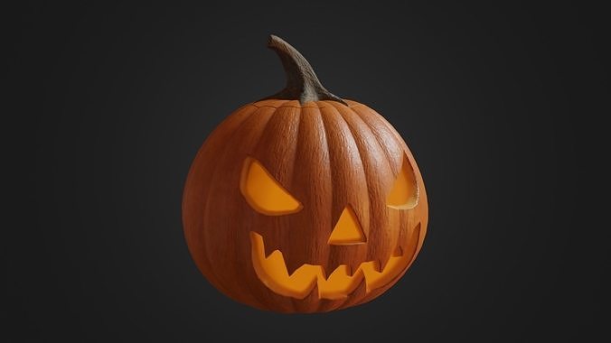 Halloween pumpkin 01 Low-poly 3D model 4