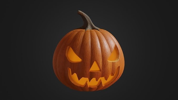 Halloween pumpkin 01 Low-poly 3D model 3