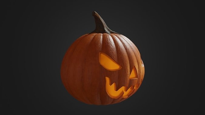 Halloween pumpkin 01 Low-poly 3D model 7