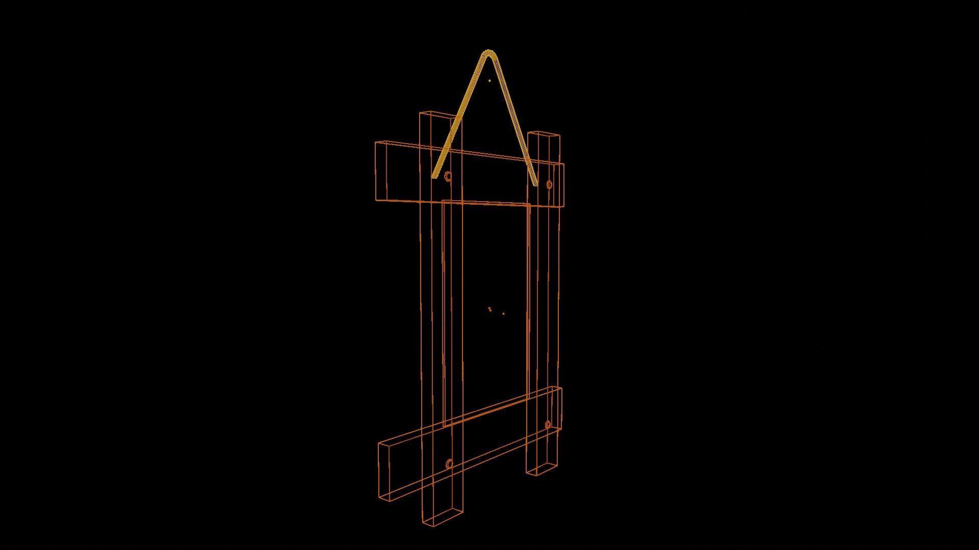 Mirror wooden frame Low-poly 3D model_13