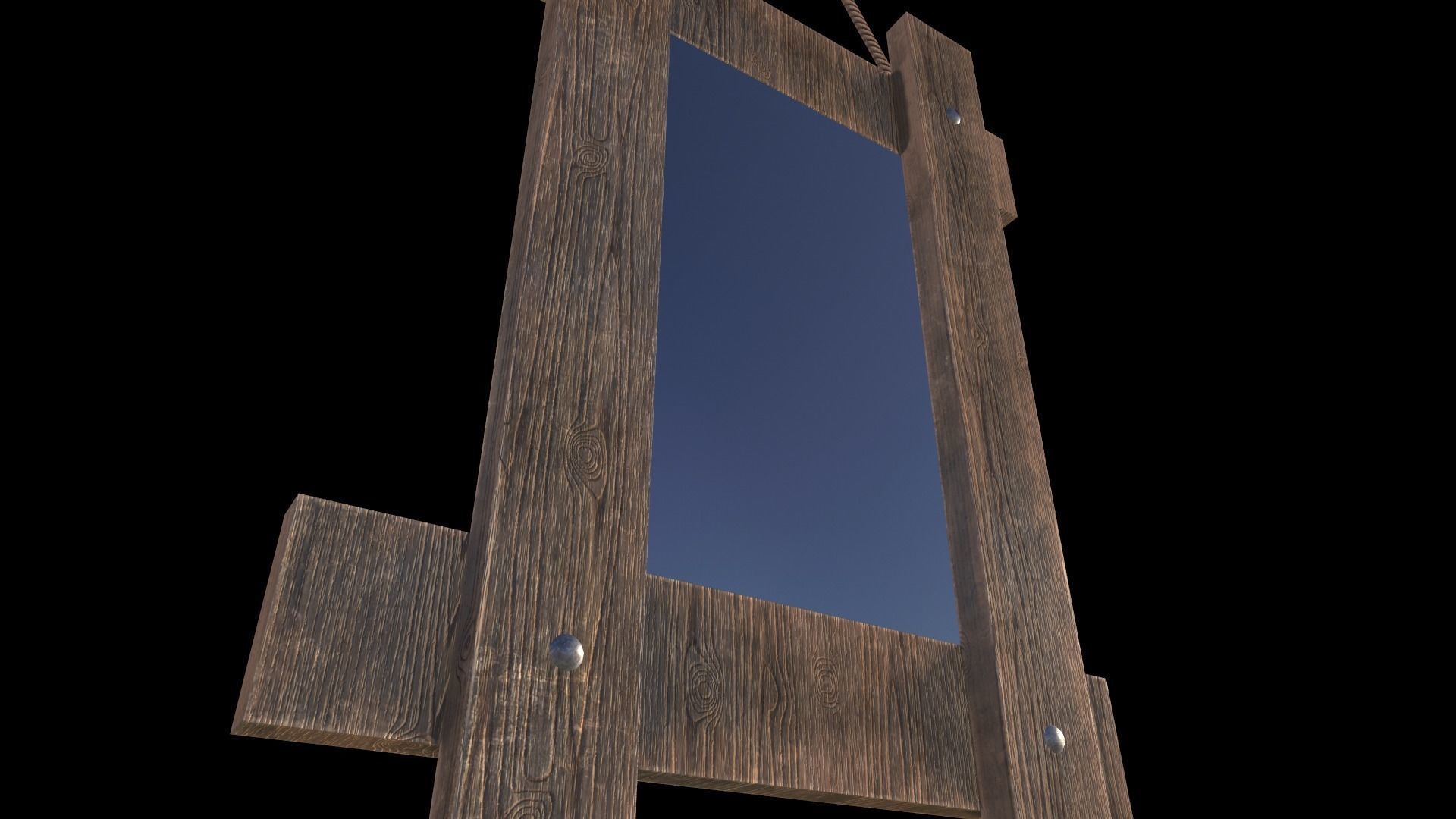 Mirror wooden frame Low-poly 3D model_3