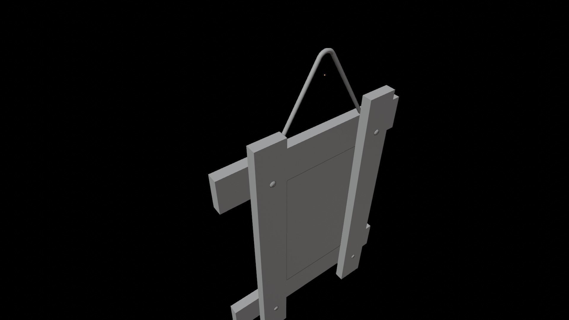Mirror wooden frame Low-poly 3D model_12