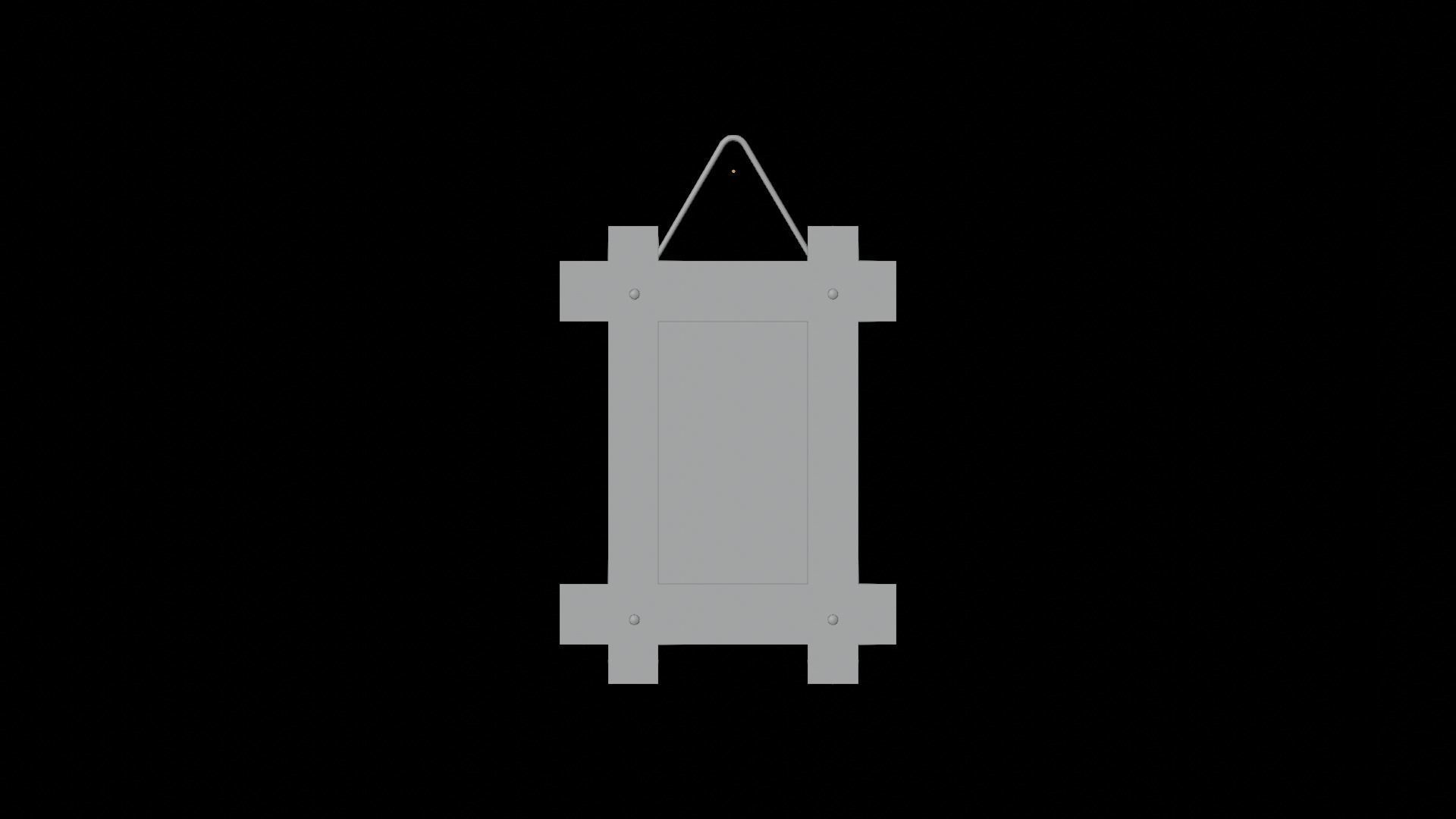 Mirror wooden frame Low-poly 3D model_9