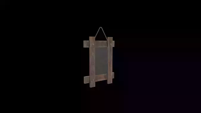 Mirror wooden frame Low-poly 3D model