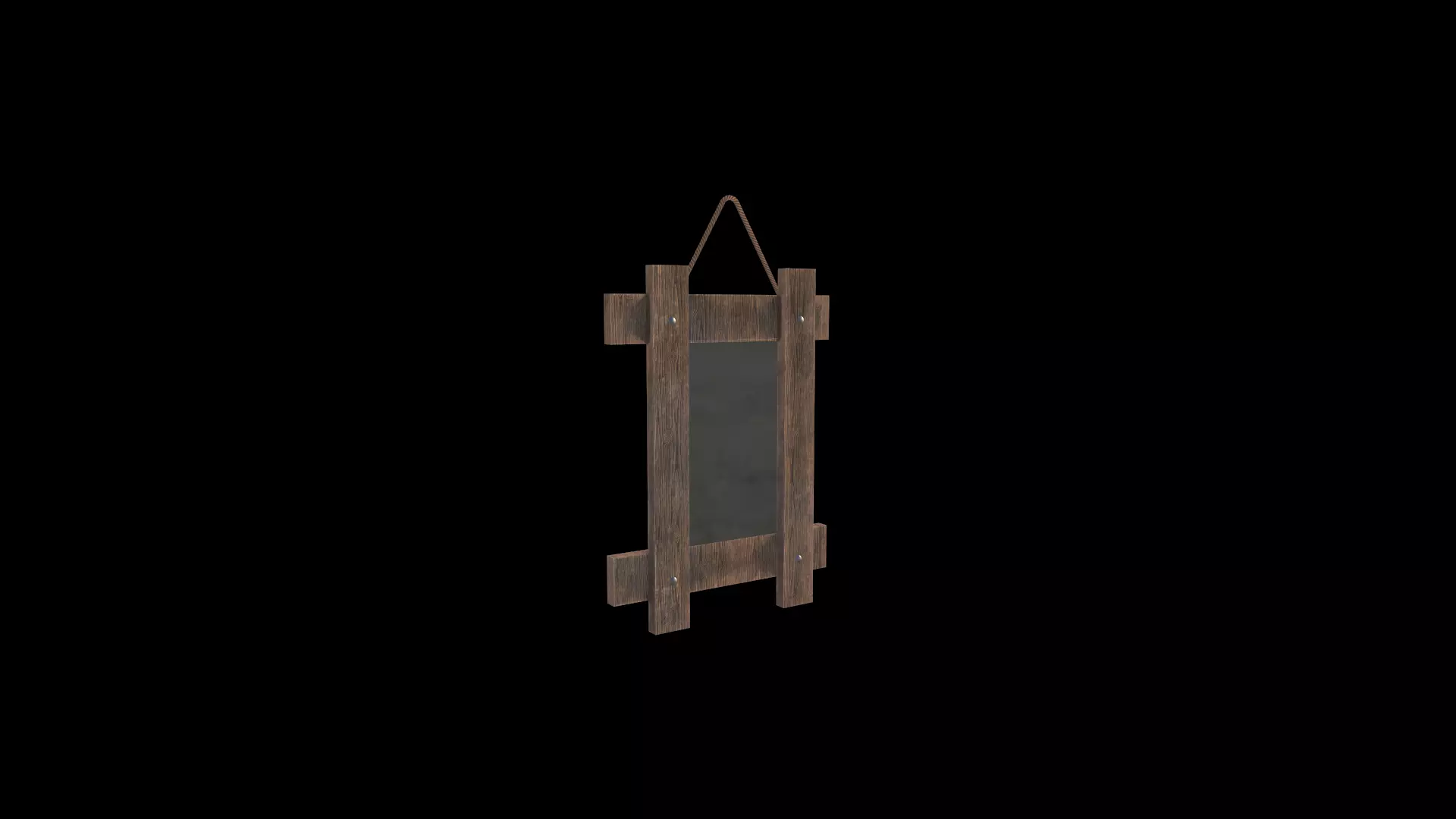 Mirror wooden frame Low-poly 3D model_0