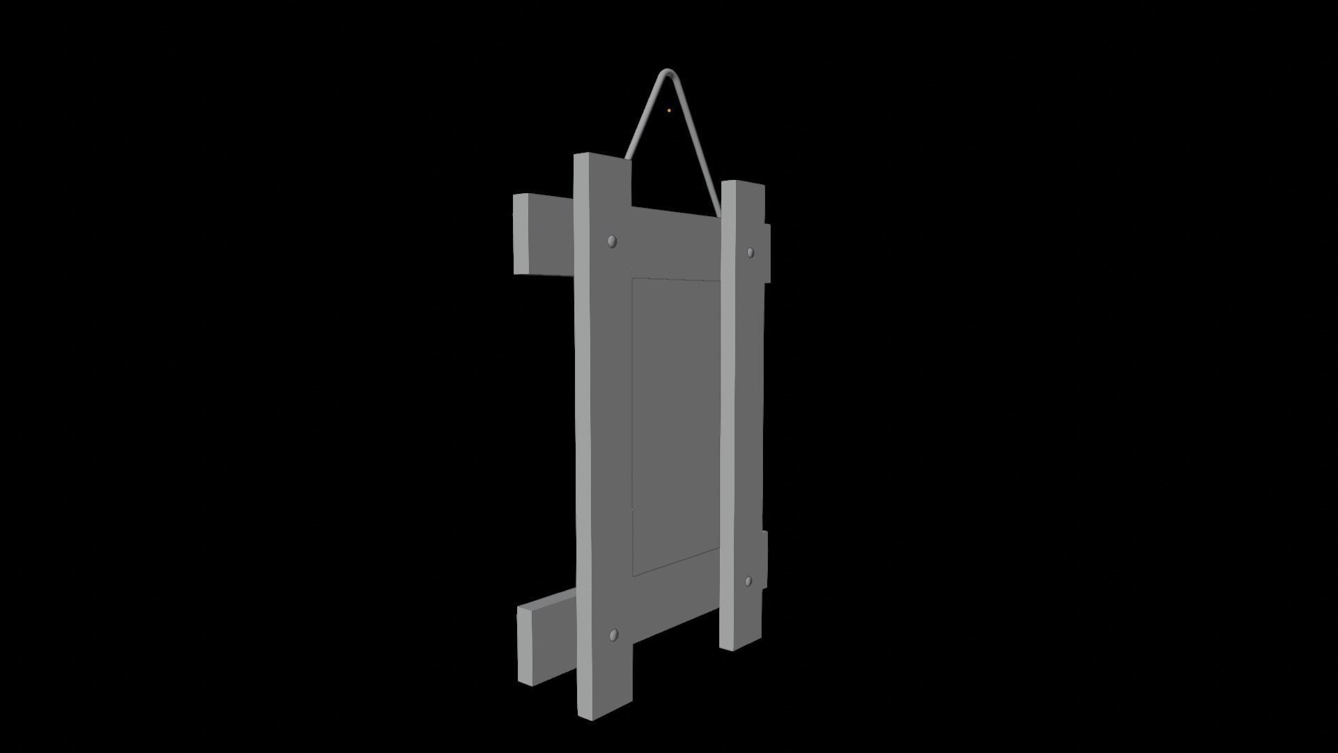 Mirror wooden frame Low-poly 3D model_11