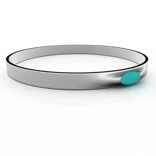 3D Ring stainless steel bracelet with turquoise stone