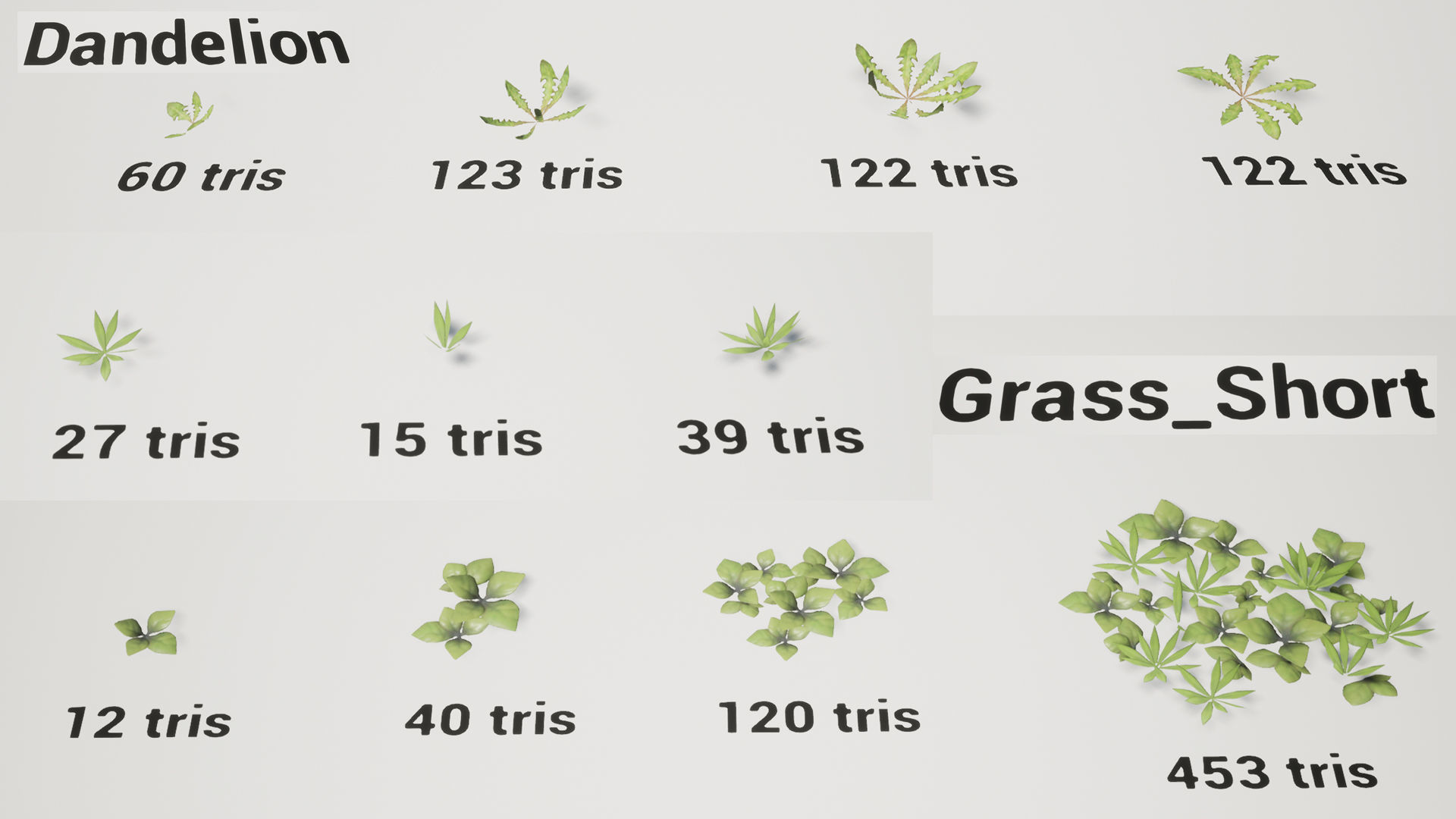 Grass Field Pack Low-poly 3D model_8