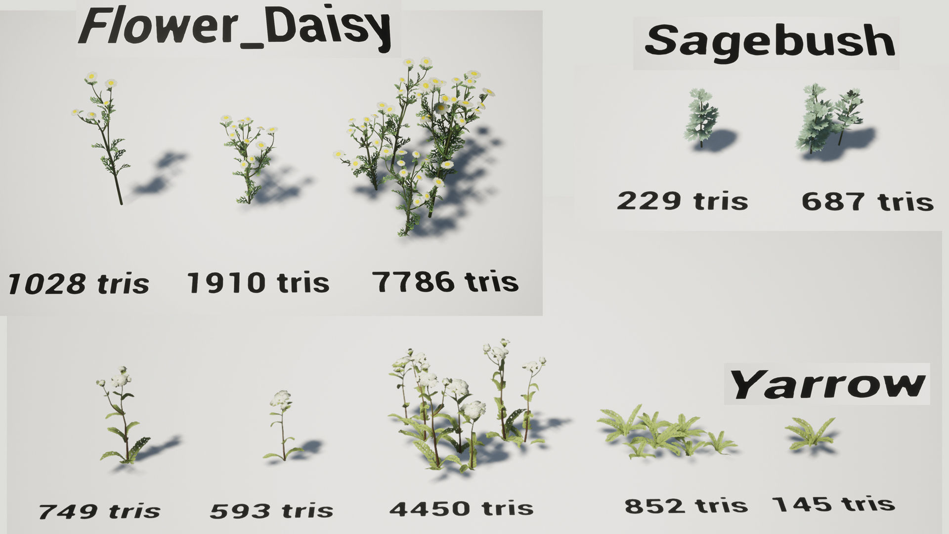 Grass Field Pack Low-poly 3D model_10