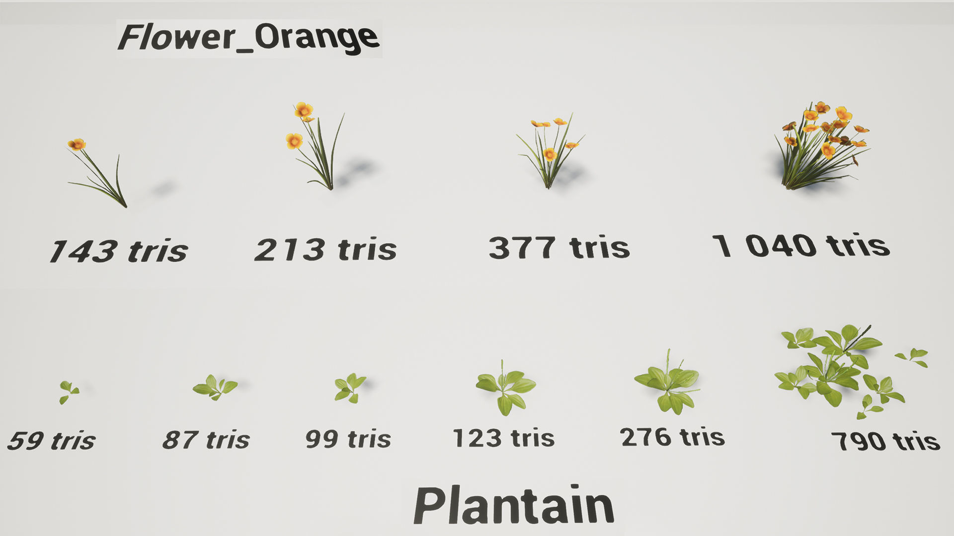 Grass Field Pack Low-poly 3D model_9