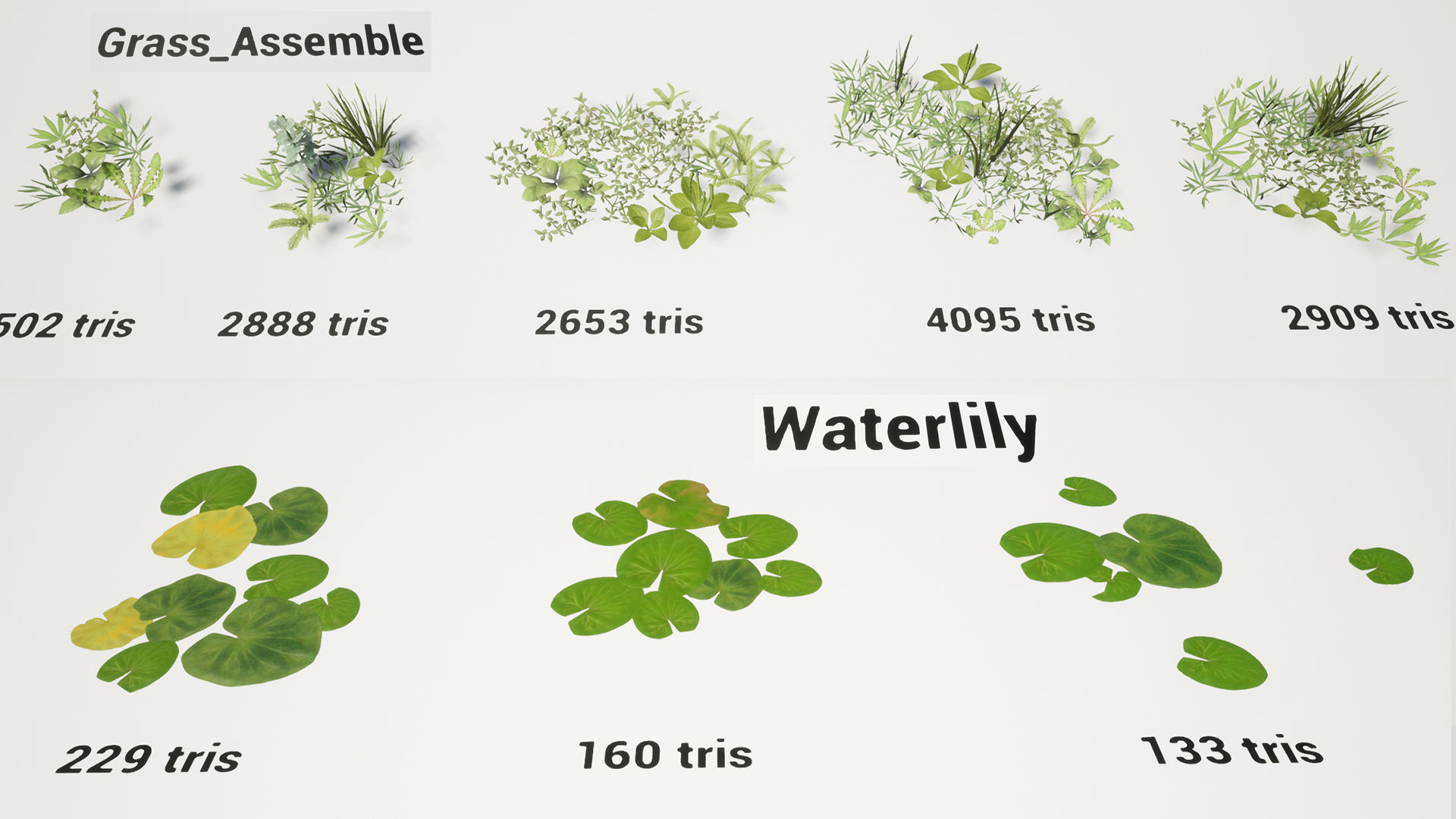 Grass Field Pack Low-poly 3D model_11