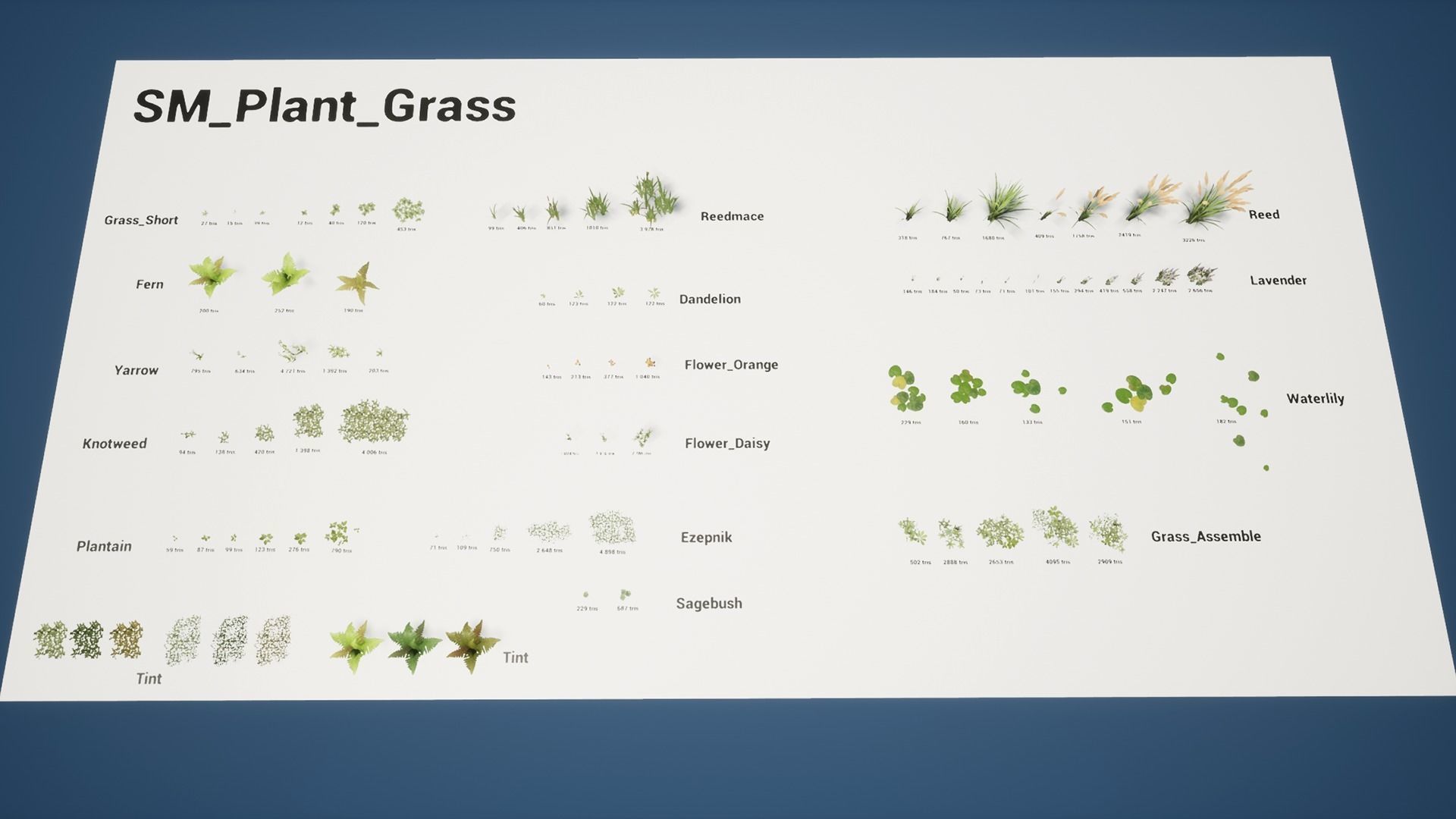 Grass Field Pack Low-poly 3D model_19