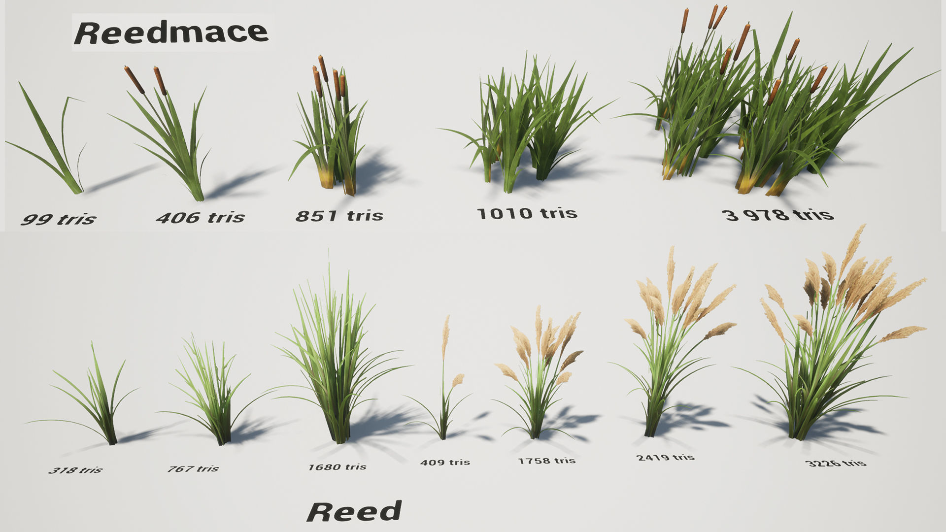 Grass Field Pack Low-poly 3D model_6