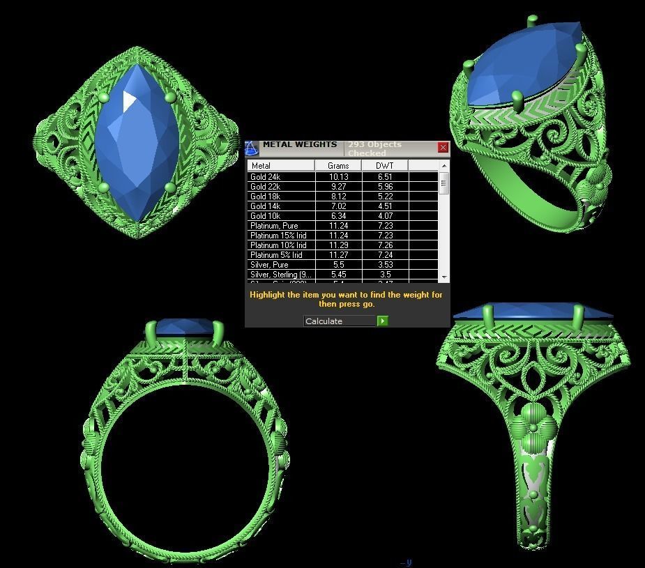 marquee ring 3D print model_1