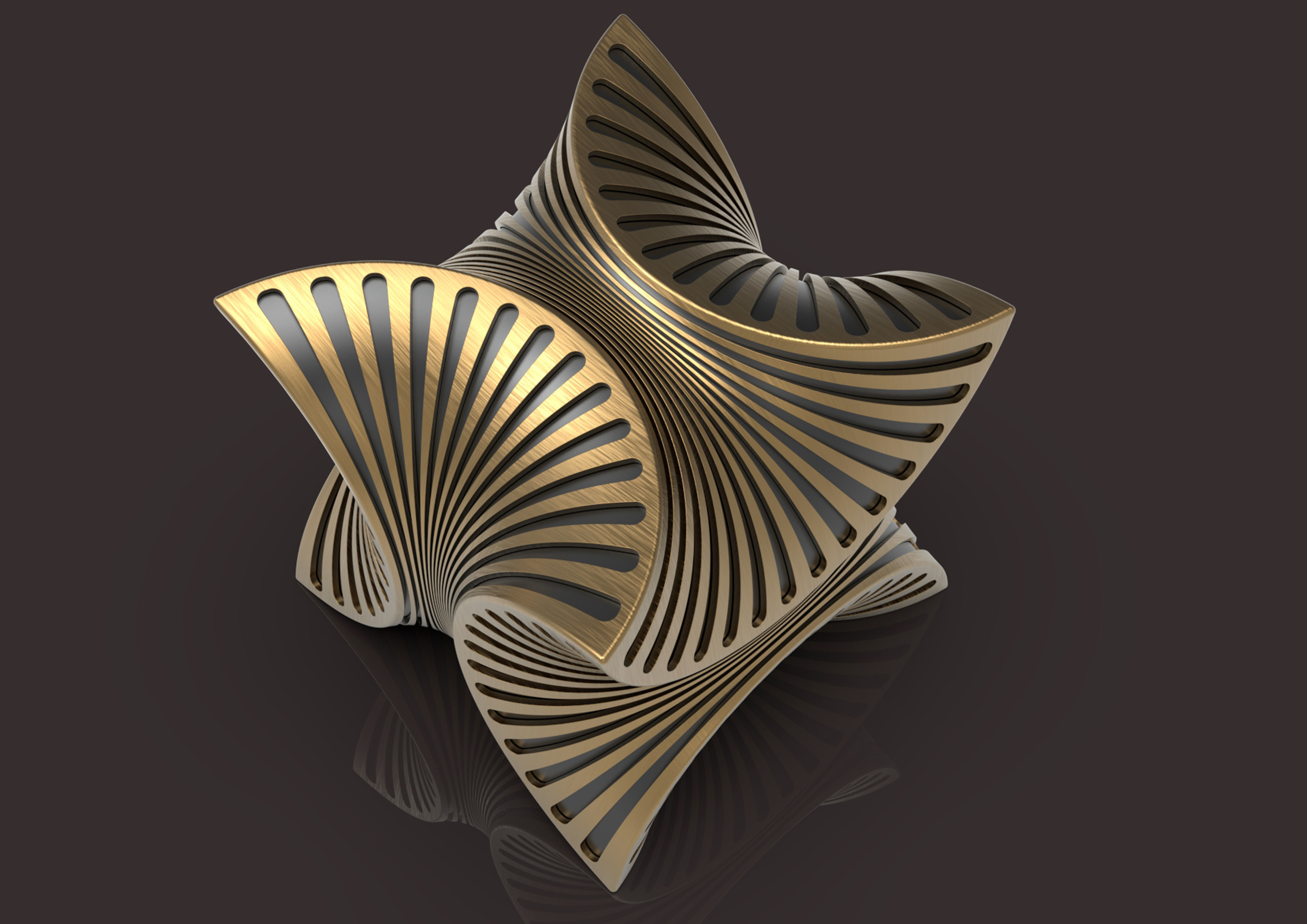 cubiczag gold sculpture 3D print model_2