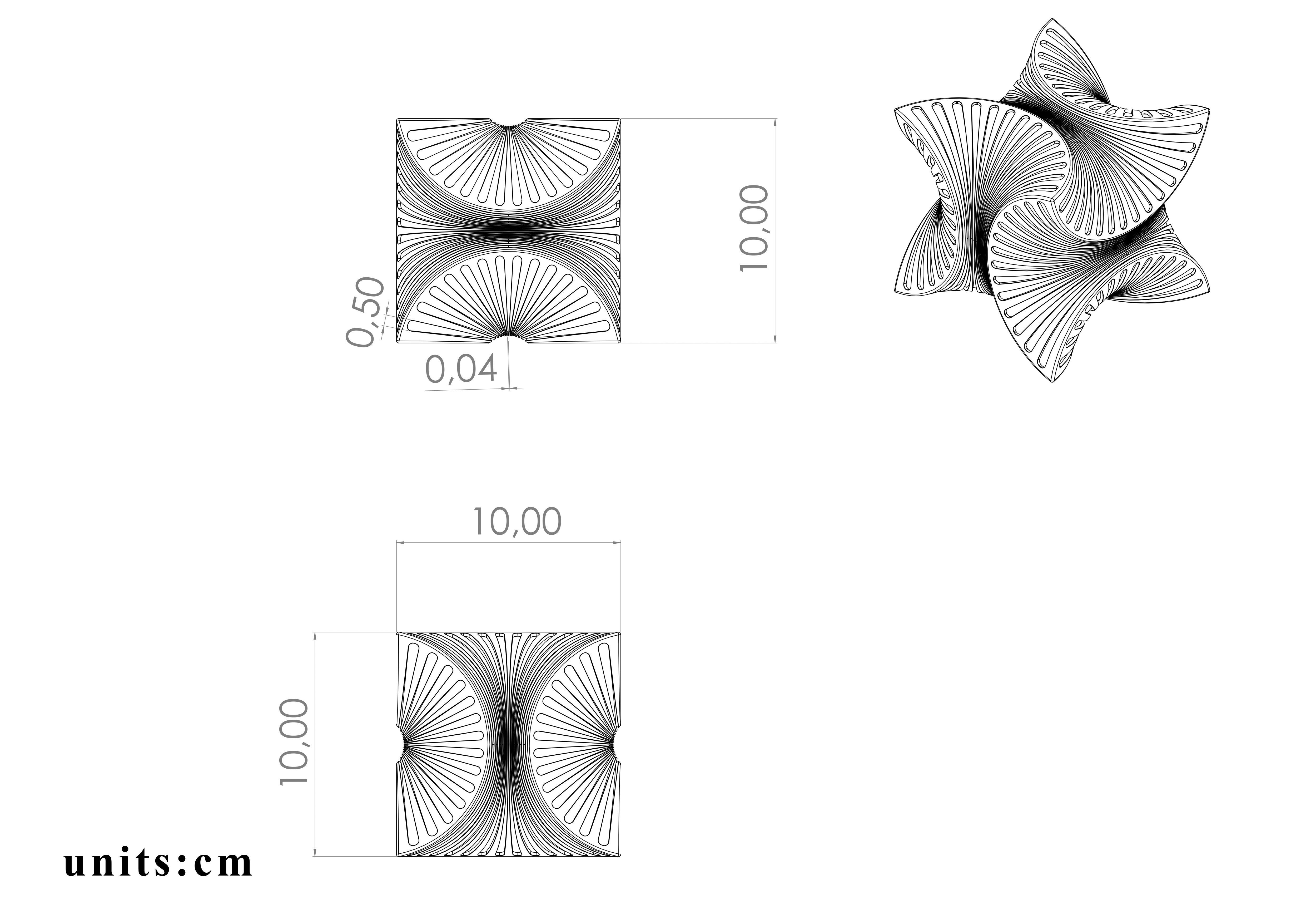 cubiczag gold sculpture 3D print model_6