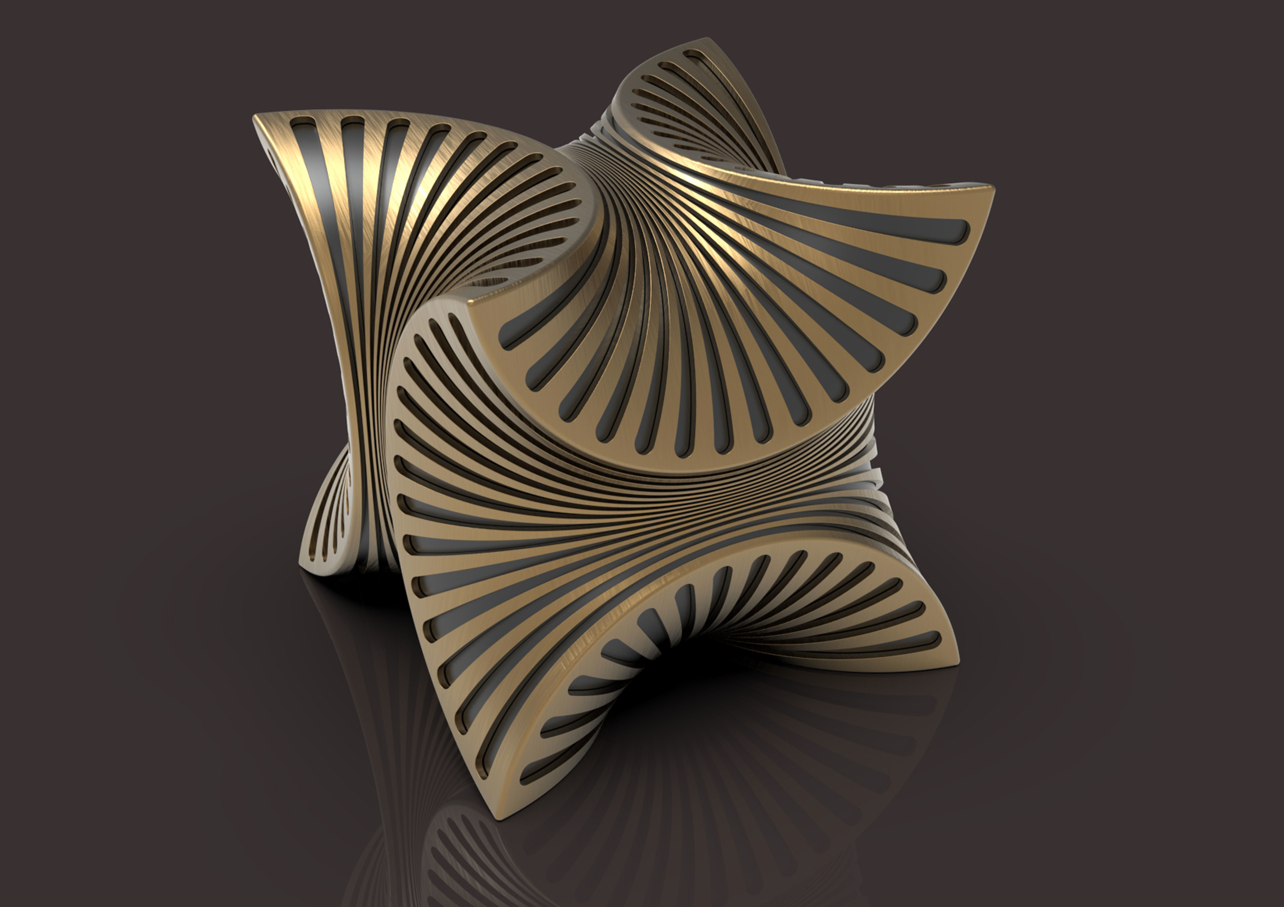 cubiczag gold sculpture 3D print model_1