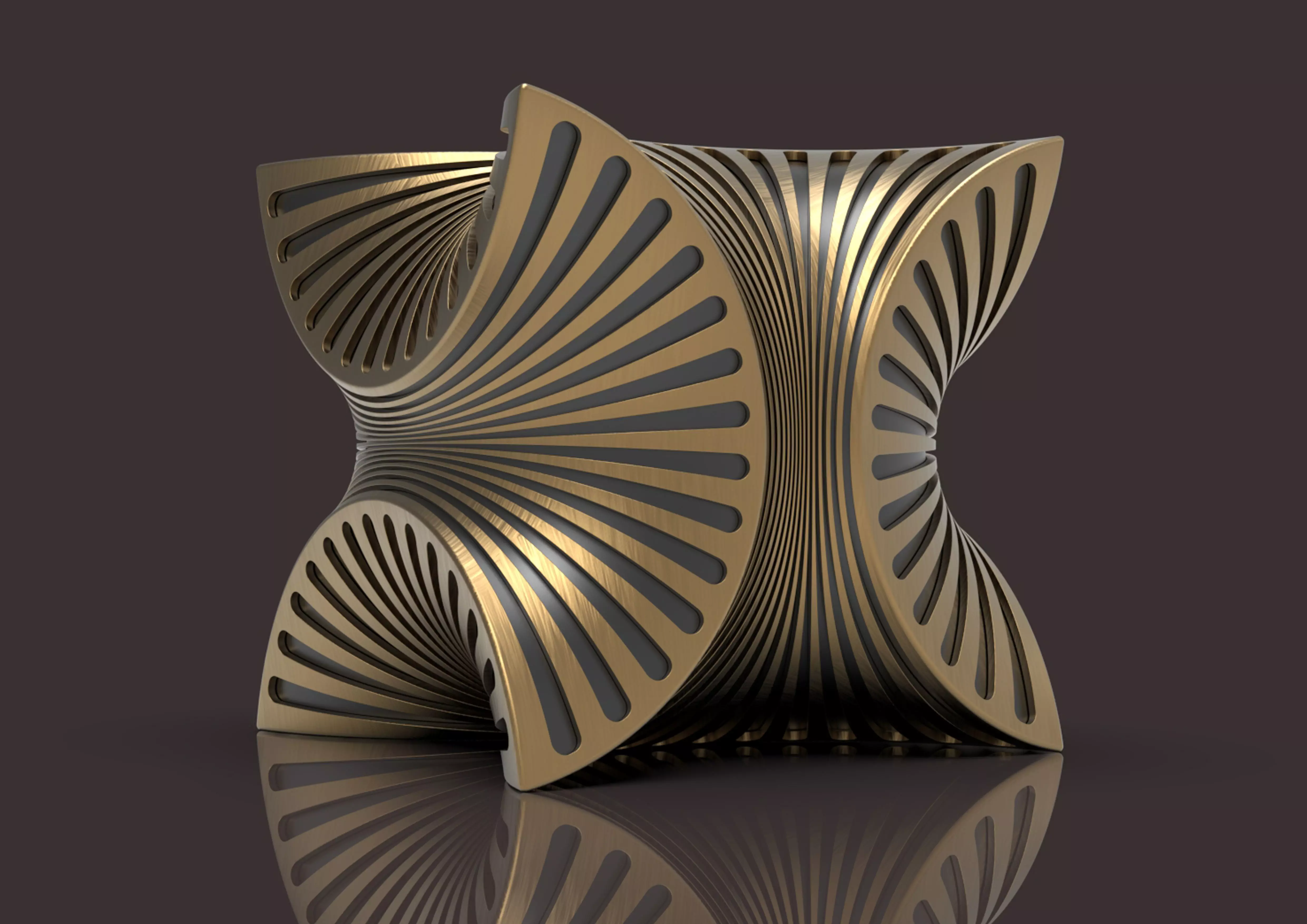 cubiczag gold sculpture 3D print model_0