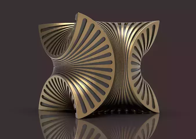 cubiczag gold sculpture 3D print model