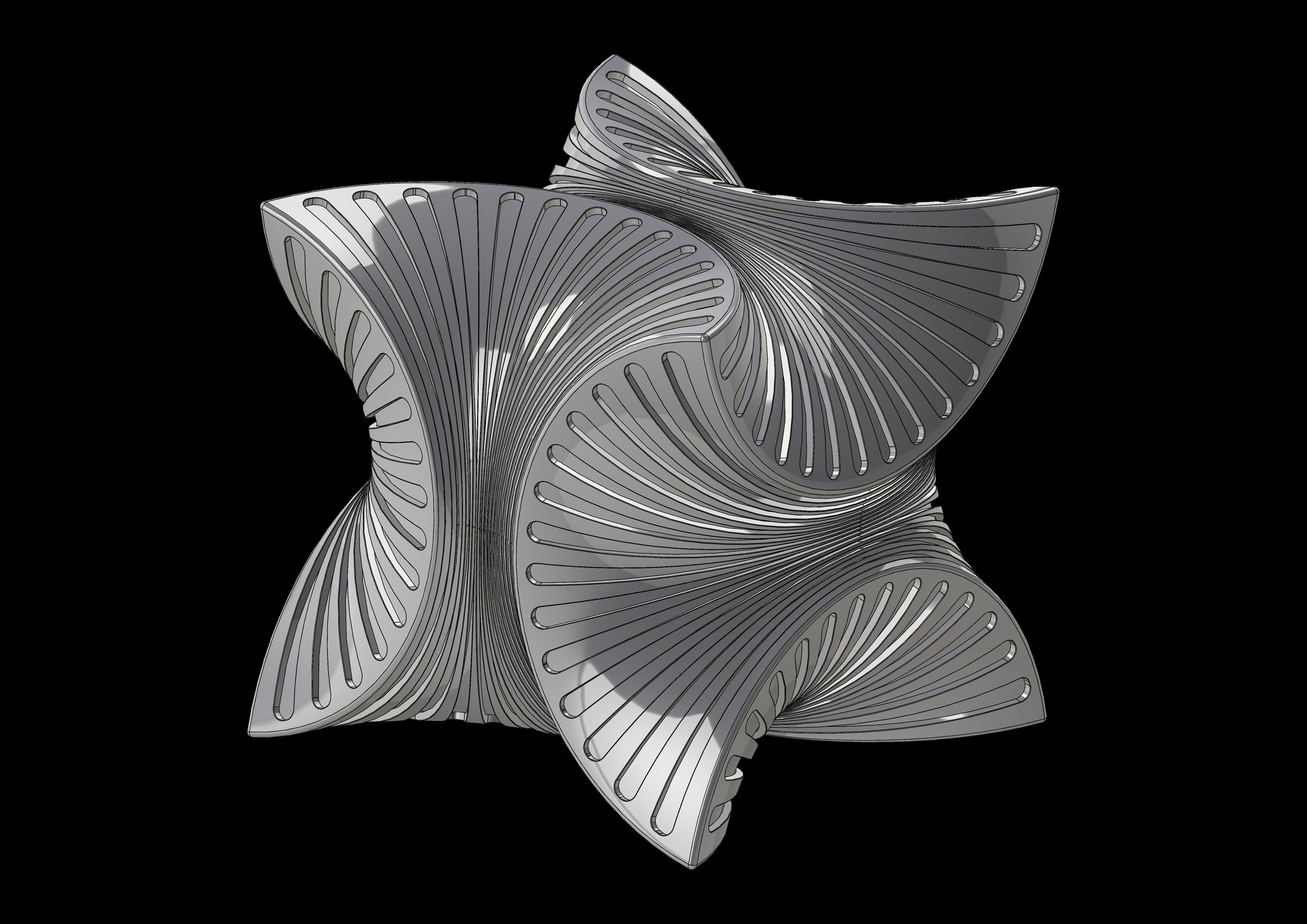 cubiczag gold sculpture 3D print model_5