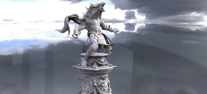 Werewolf Statue with Stand 3D model