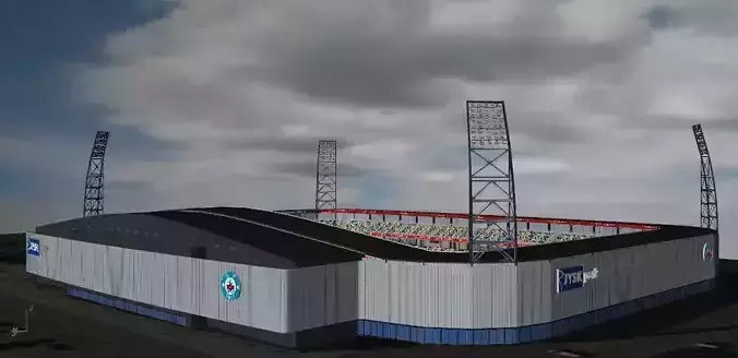JYSK Park Stadium Low-poly 3D model
