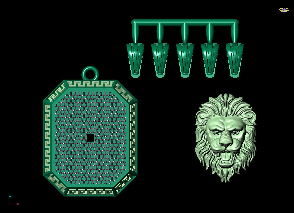 Lion Pendant 3D print model_10