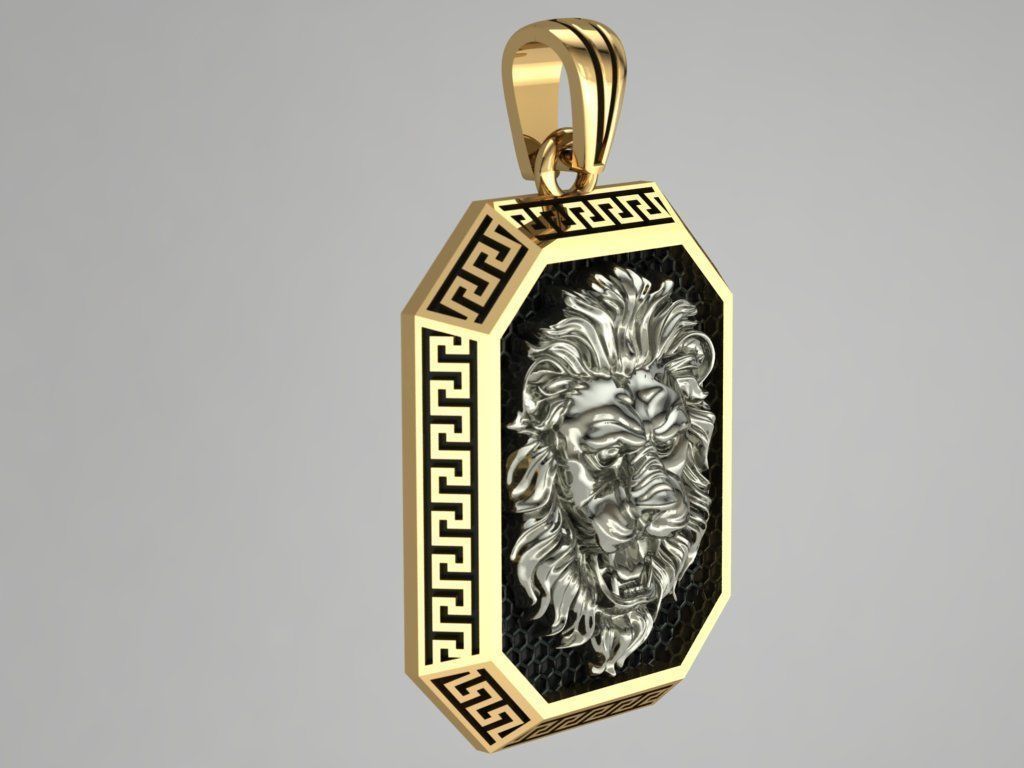 Lion Pendant 3D print model_2