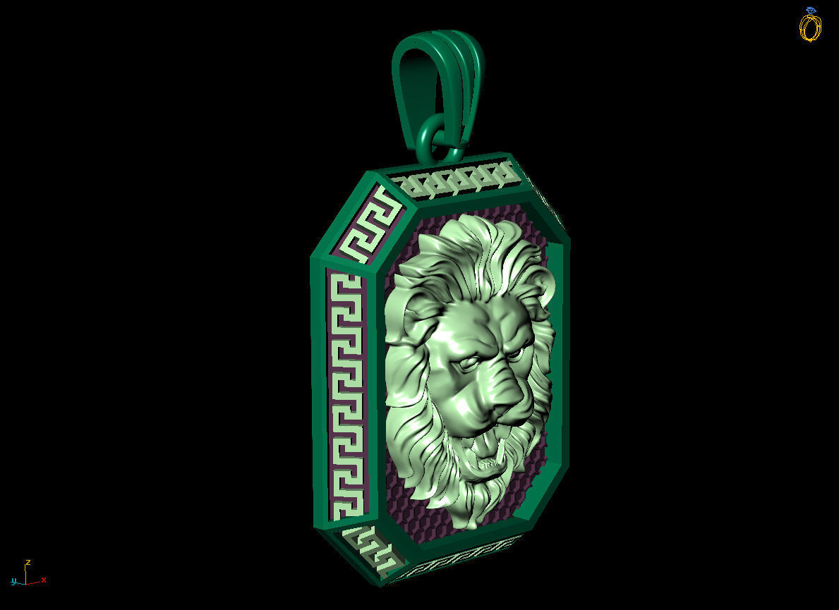 Lion Pendant 3D print model_12