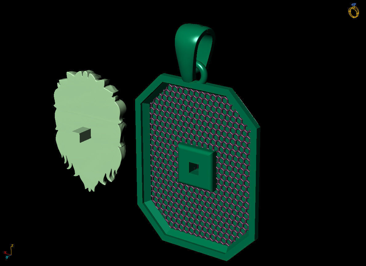 Lion Pendant 3D print model_9