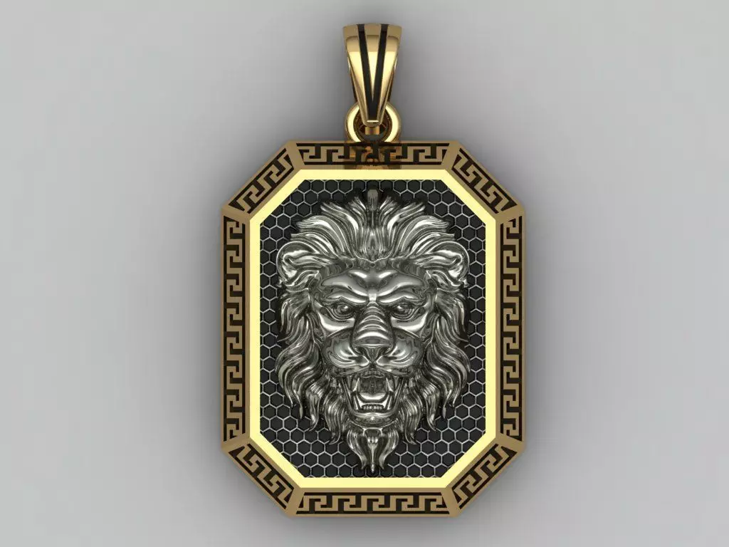 Lion Pendant 3D print model_0