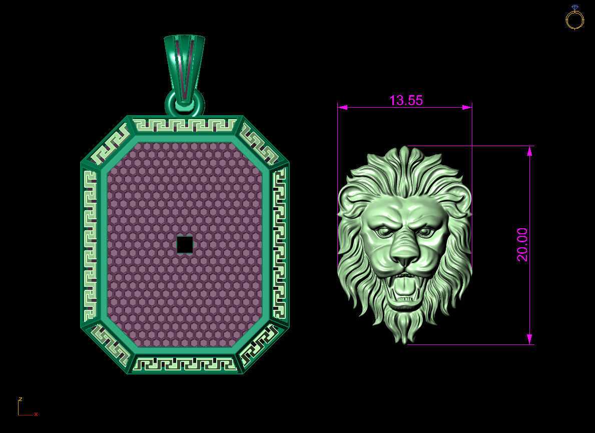 Lion Pendant 3D print model_6