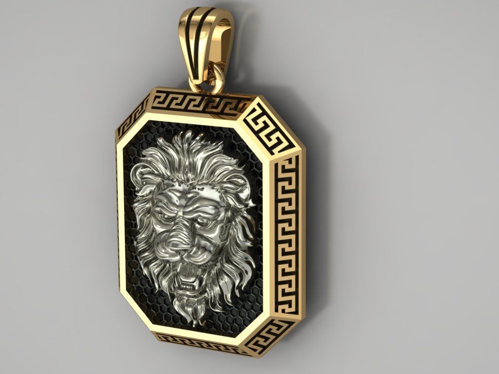 Lion Pendant 3D print model_1