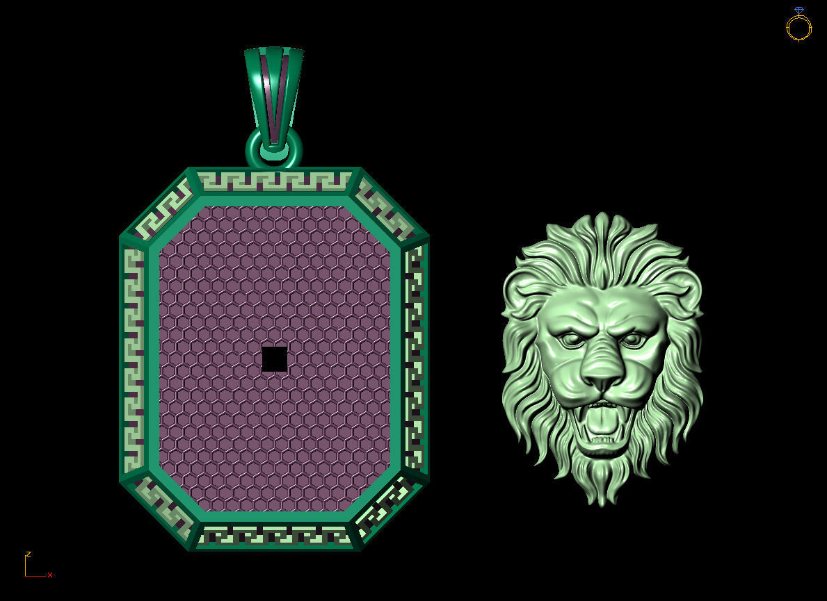 Lion Pendant 3D print model_8
