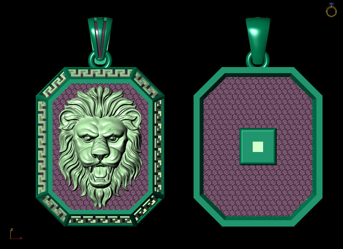 Lion Pendant 3D print model_7