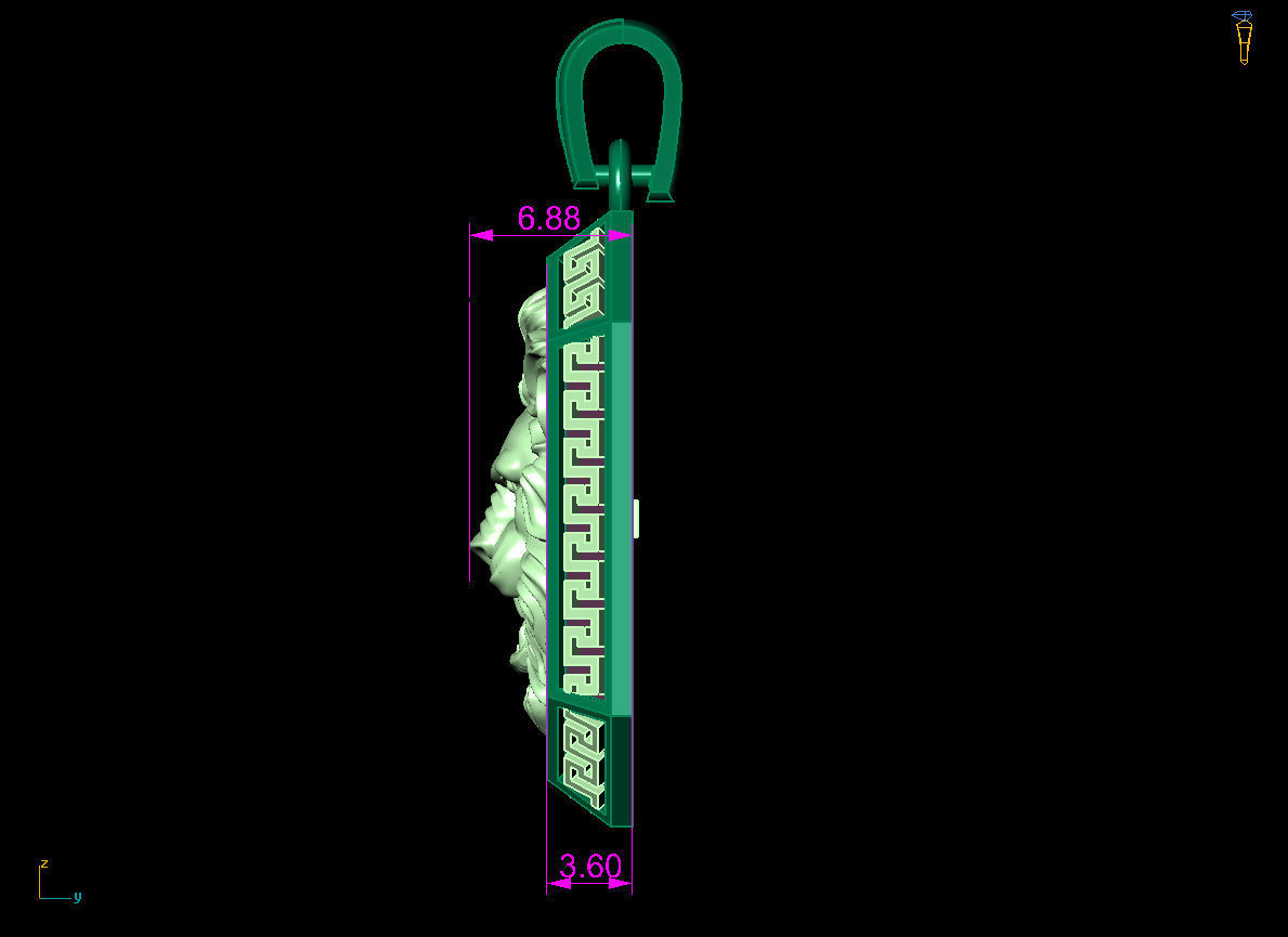 Lion Pendant 3D print model_5