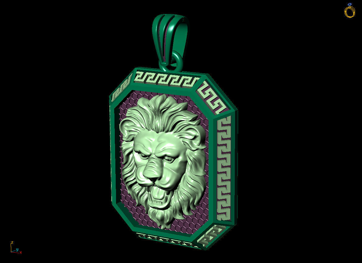 Lion Pendant 3D print model_11