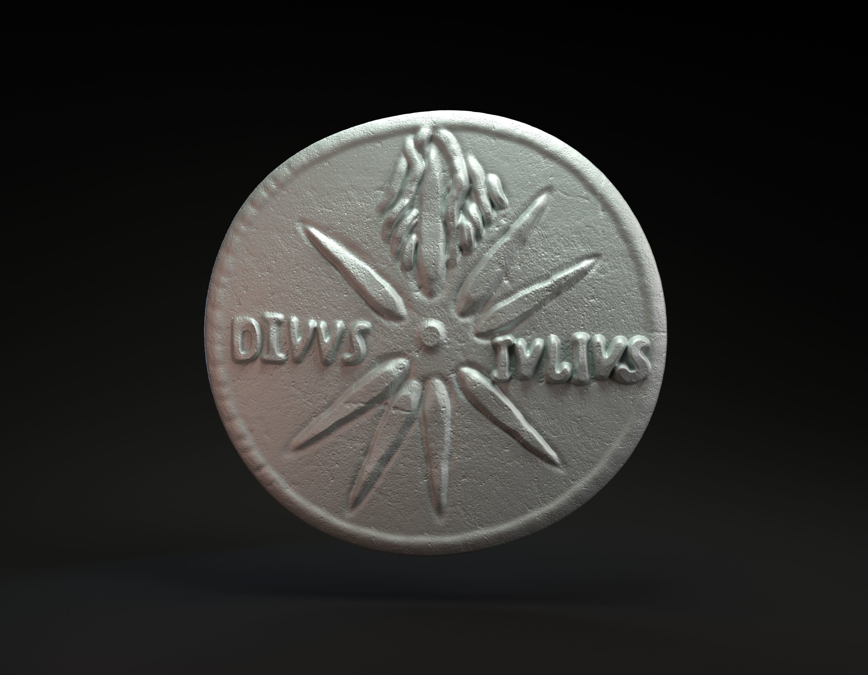Roman coin with emperor Augustus intended for 3D printing 3D print model_5