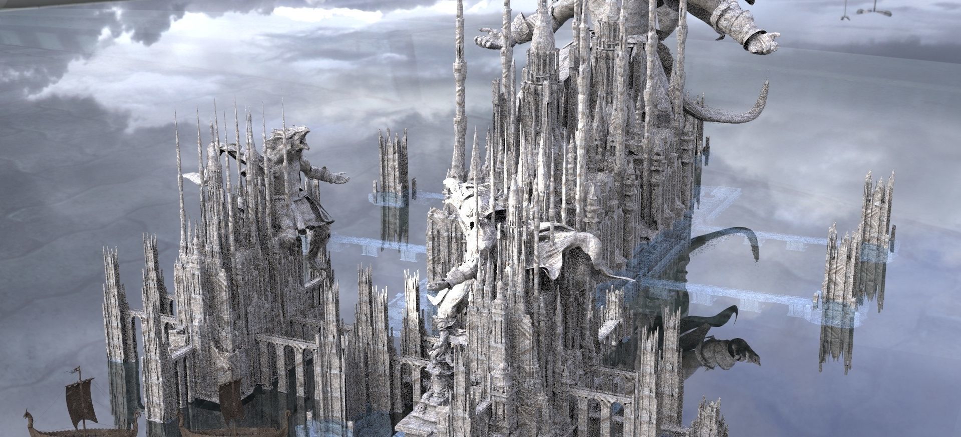 Werewolf God Temple of Power Kit bash 3D model_1