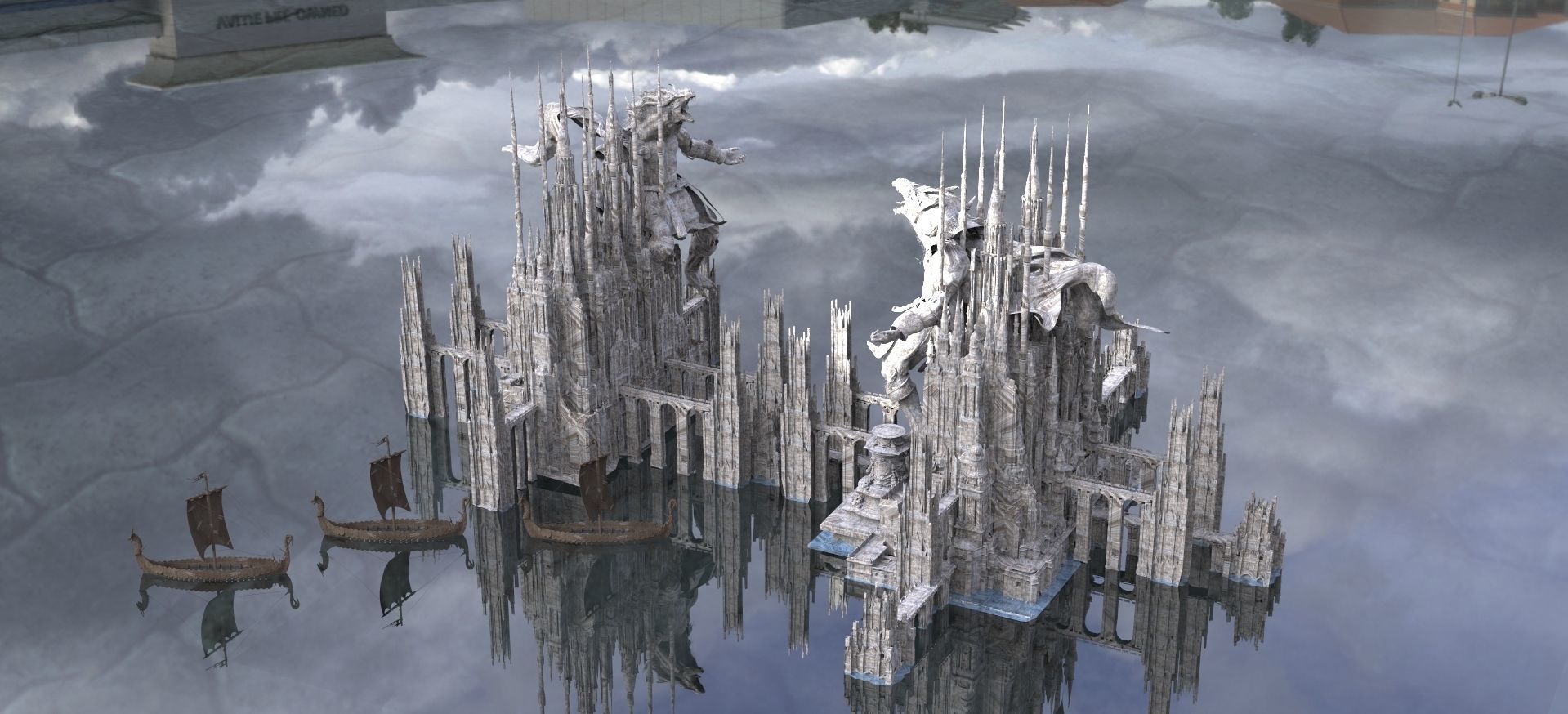 Werewolf God Temple of Power Kit bash 3D model_3