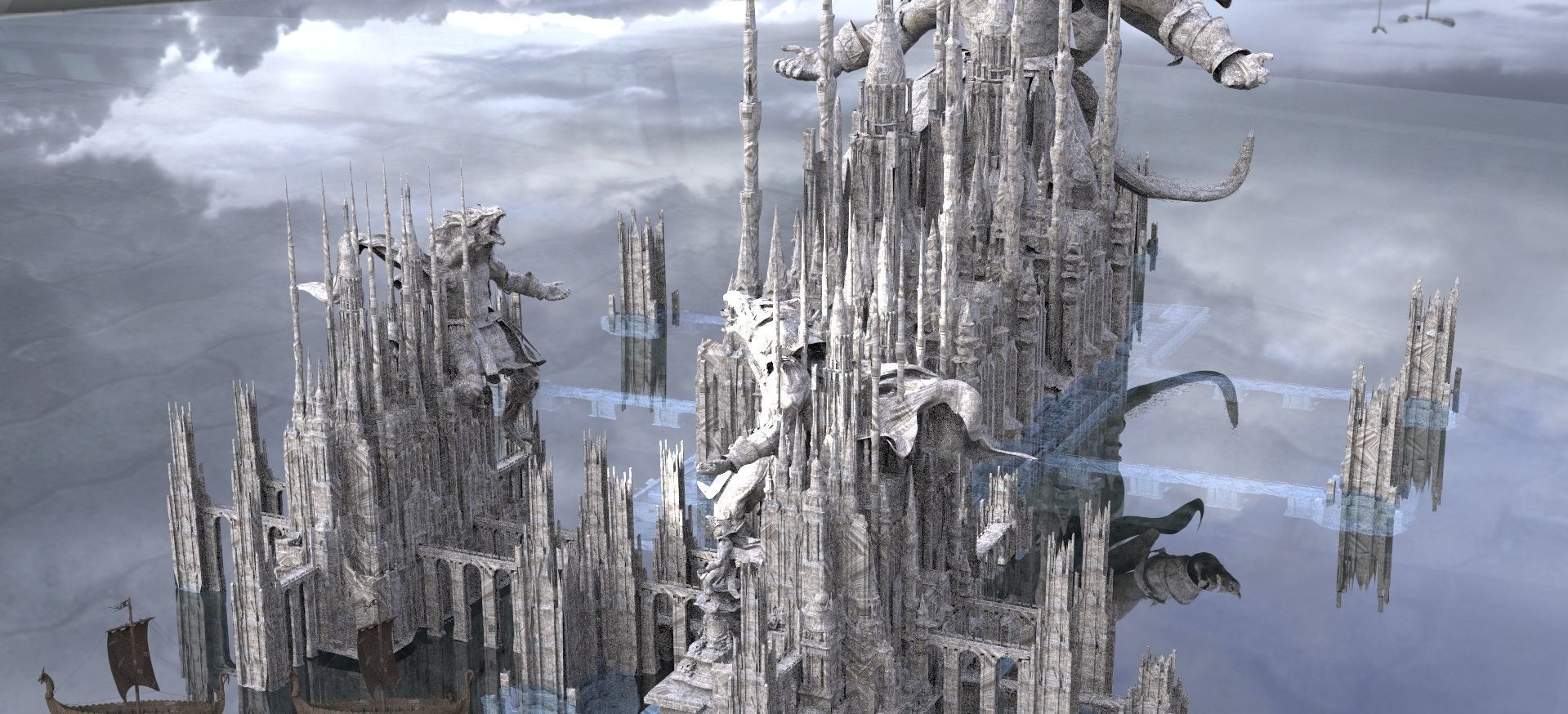 Werewolf God Temple of Power Kit bash 3D model_5