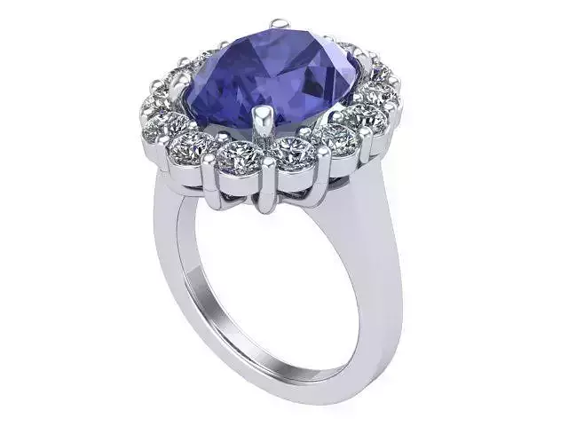 Tanzanite Halo Ring