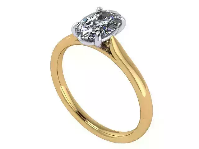Two Tone Solitaire Ring