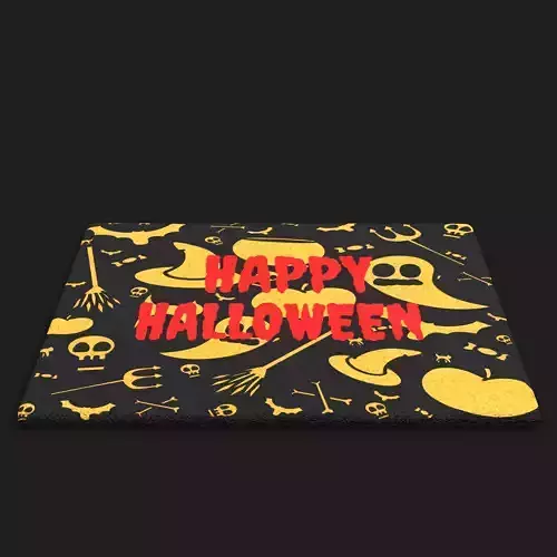 Happy Halloween Ghosts Decorative Mat Low-poly 3D model