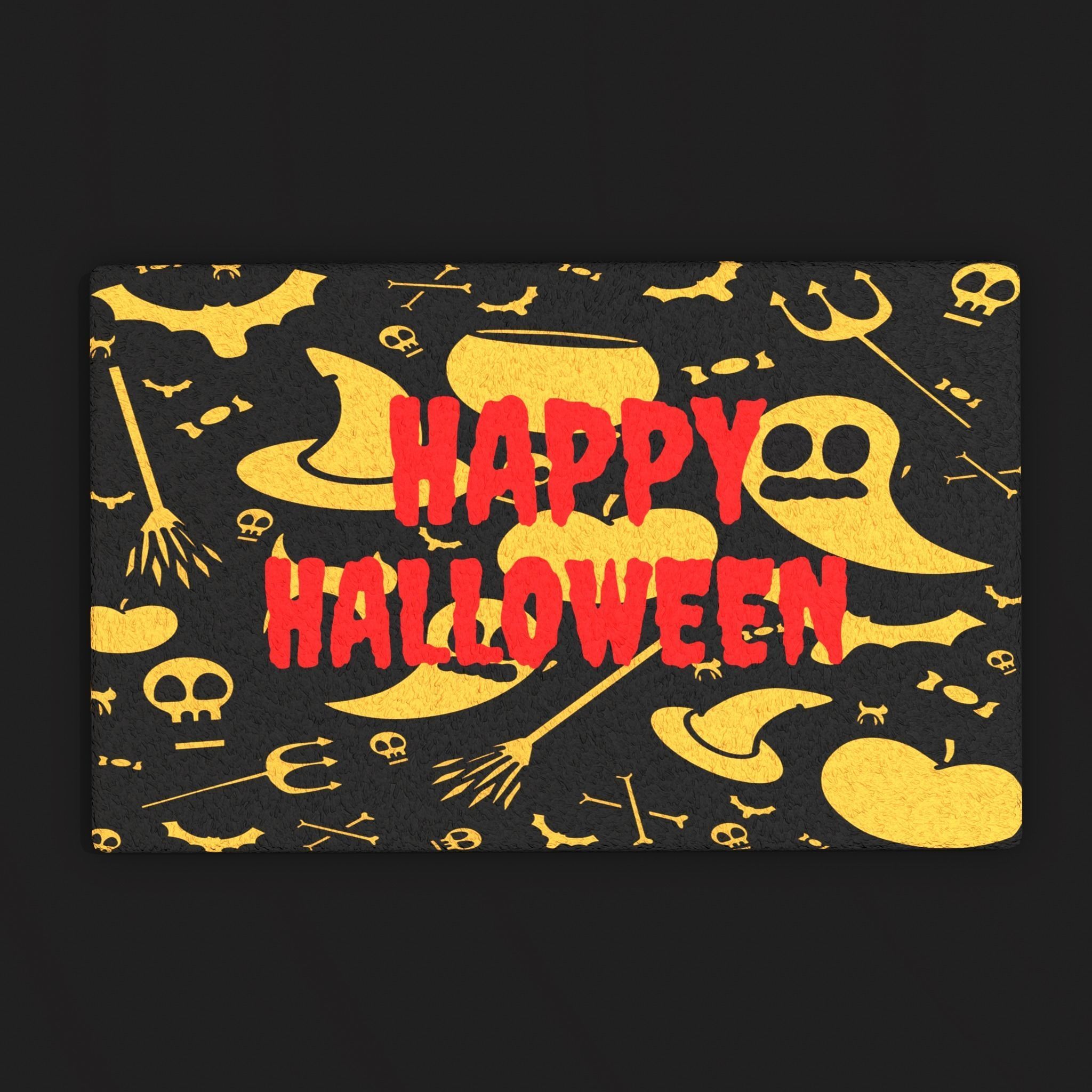Happy Halloween Ghosts Decorative Mat Low-poly 3D model_3