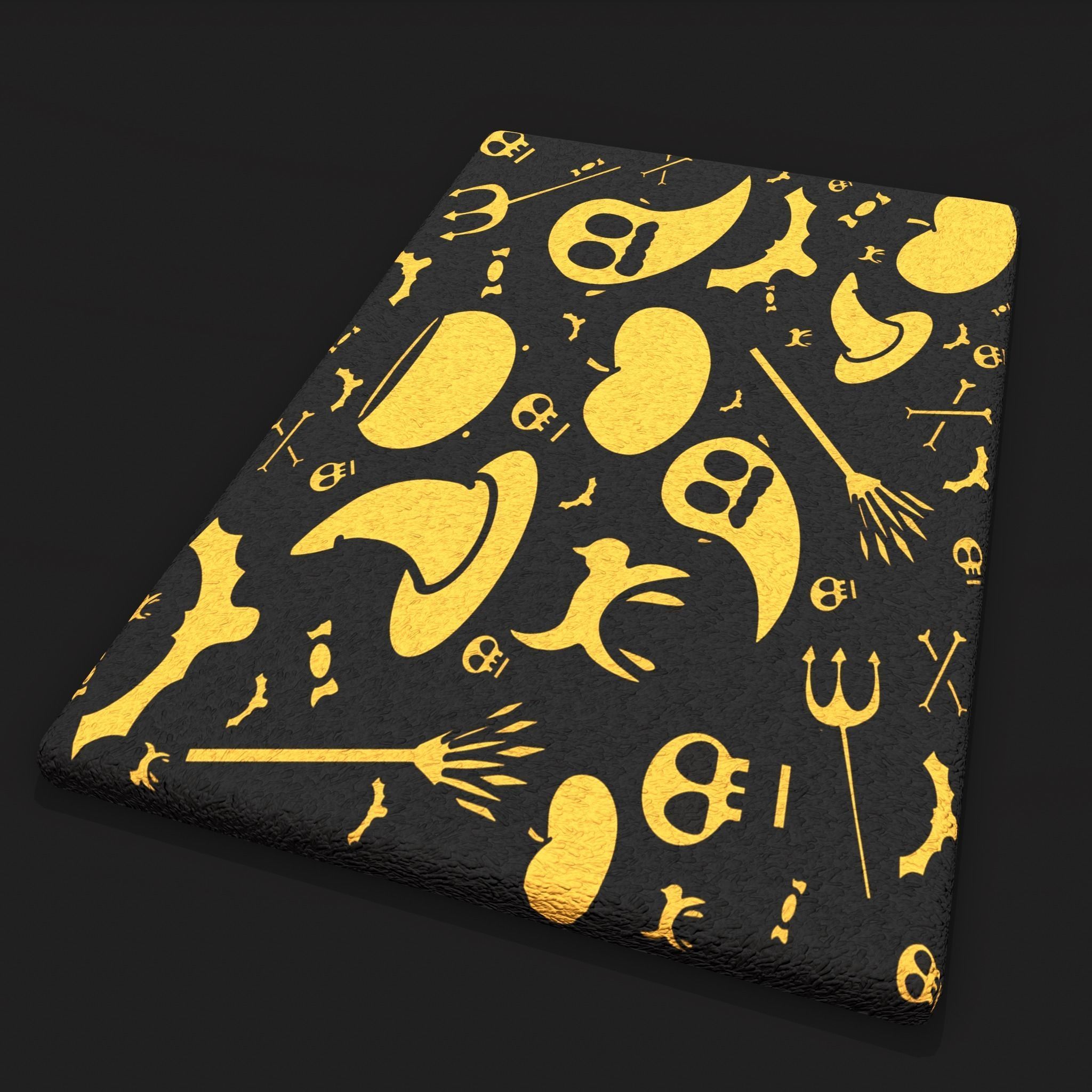 Happy Halloween Ghosts Decorative Mat Low-poly 3D model_27