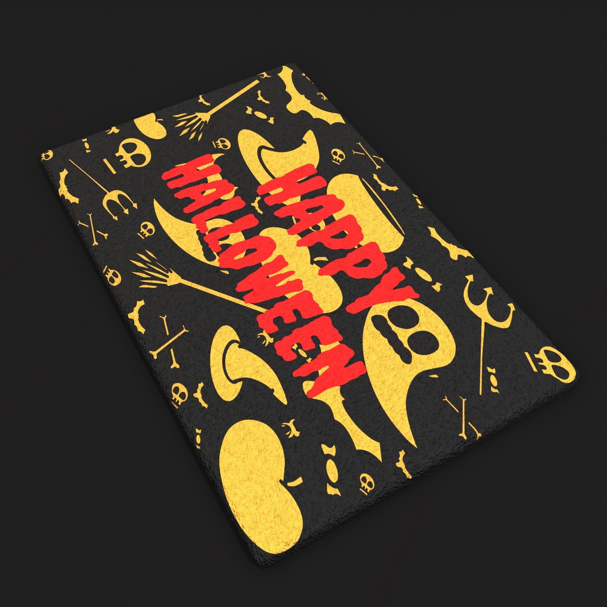 Happy Halloween Ghosts Decorative Mat Low-poly 3D model_4