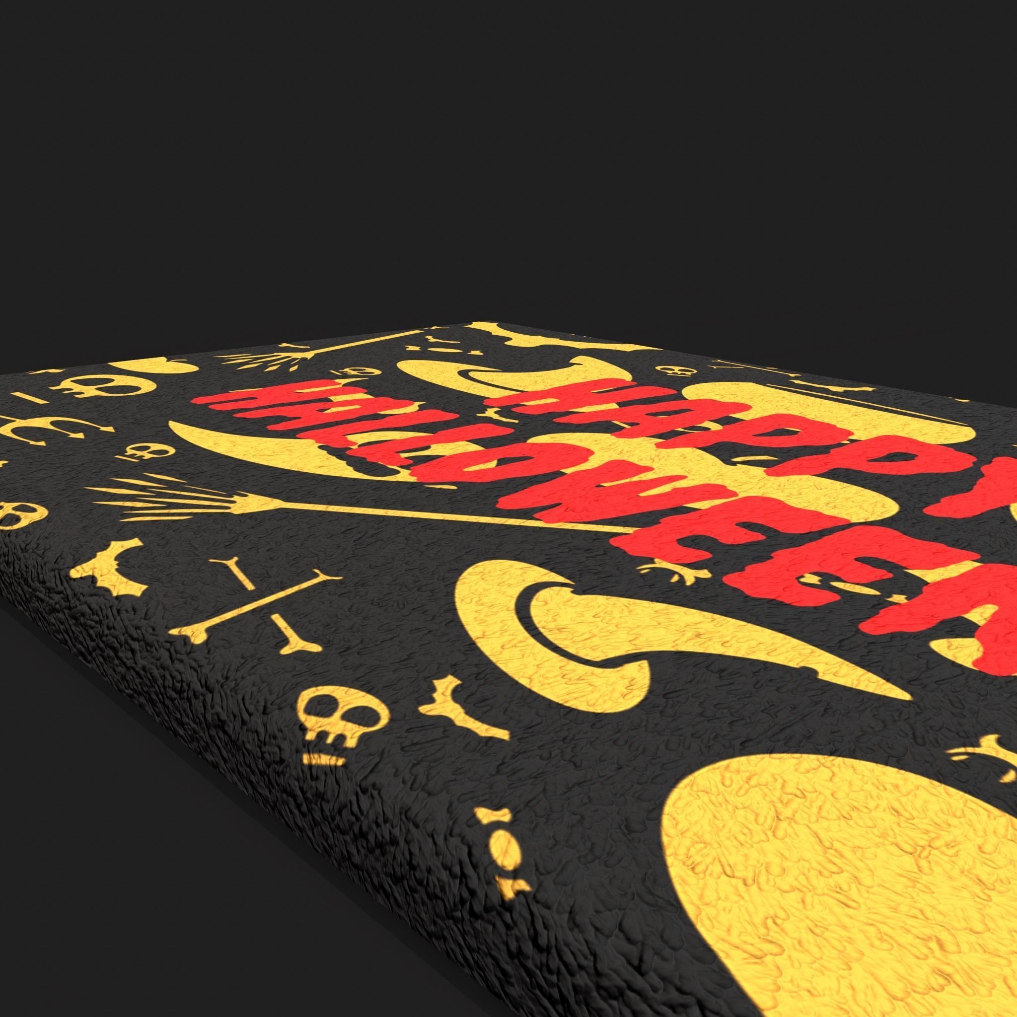 Happy Halloween Ghosts Decorative Mat Low-poly 3D model_8