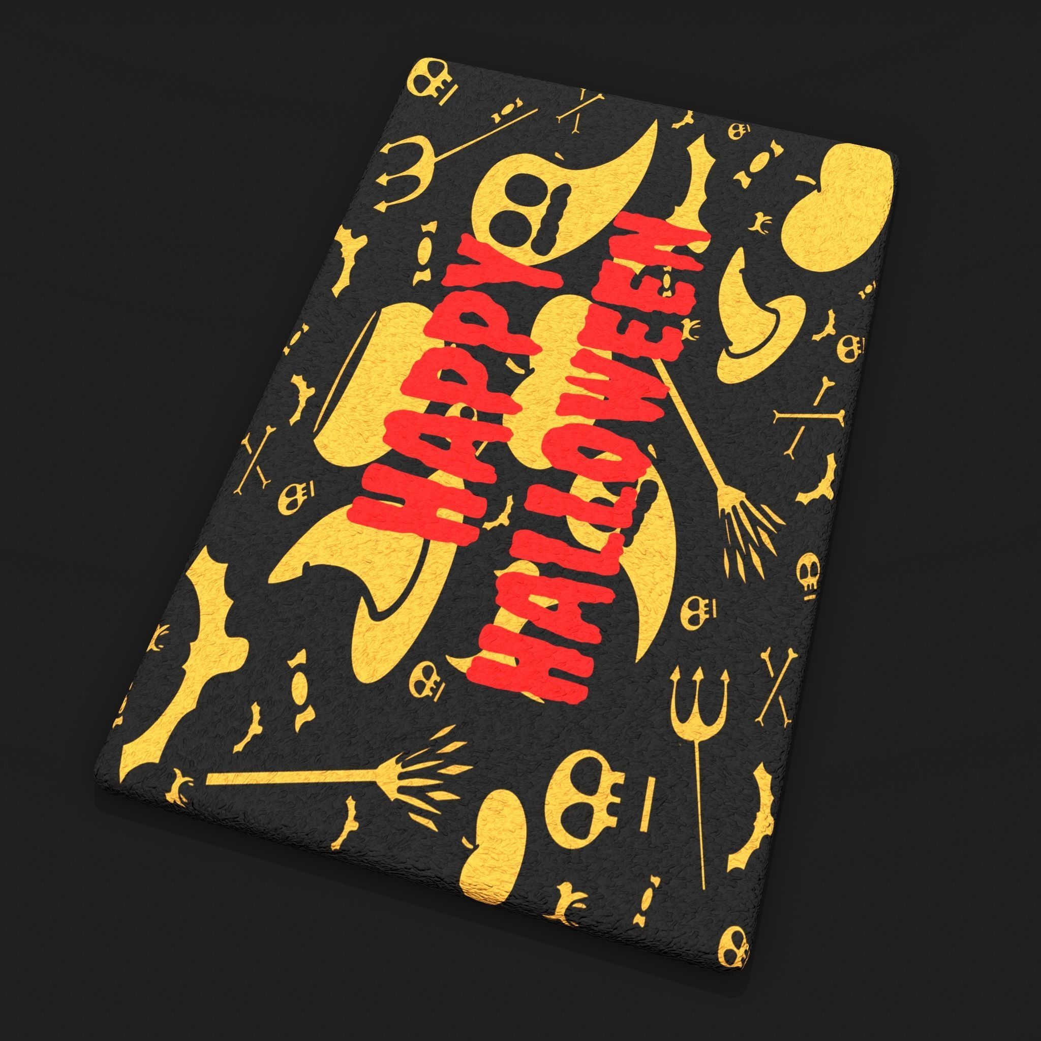 Happy Halloween Ghosts Decorative Mat Low-poly 3D model_9