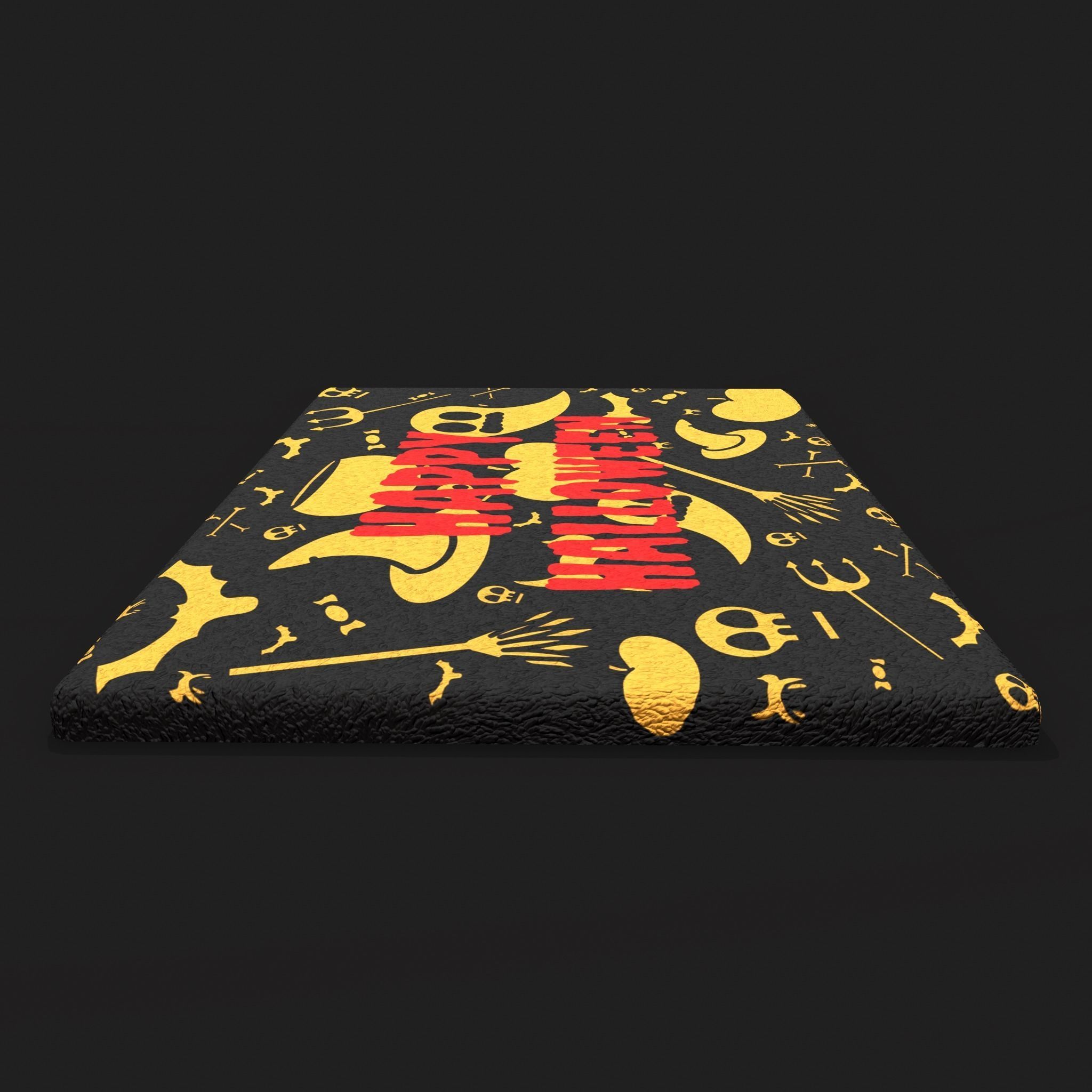 Happy Halloween Ghosts Decorative Mat Low-poly 3D model_7